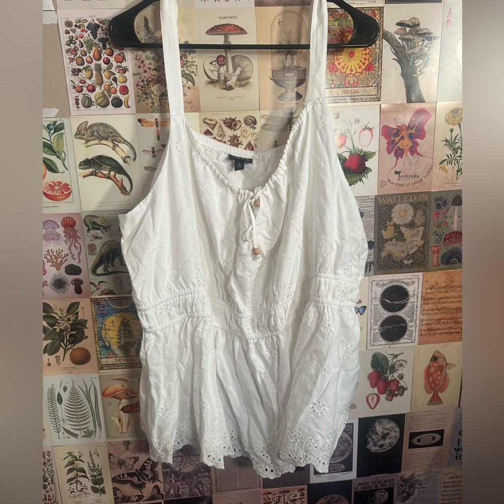Torrid White Peplum Tie Front Tank Top